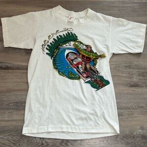 VTG 80’s HEF-T Single stitch Fishin In Minnesota 3D souvenir tshirt XS S youth